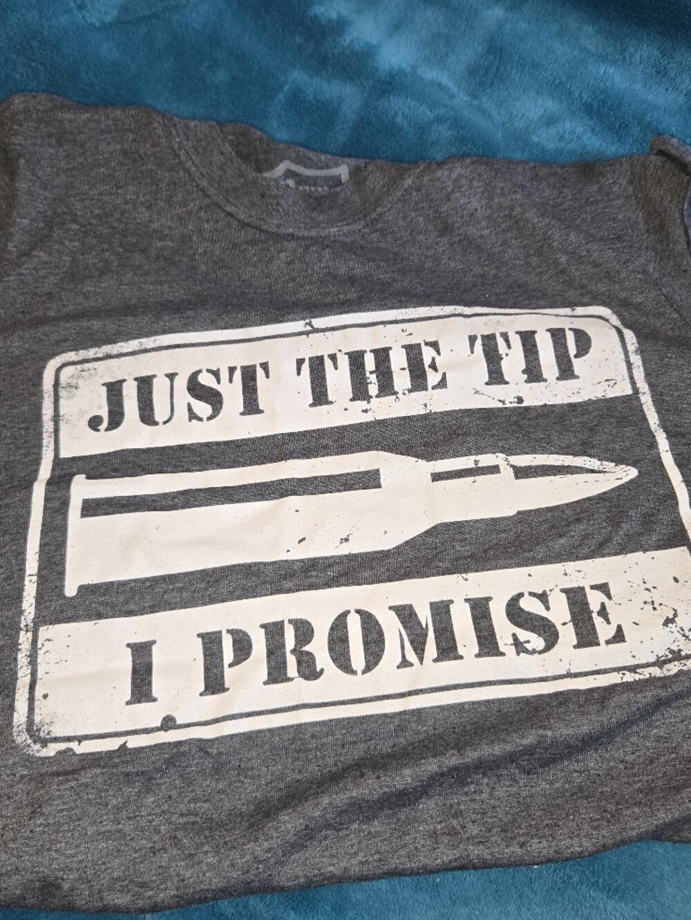 Mens Shield Republic Gray Tee - Just The Tip I Promise